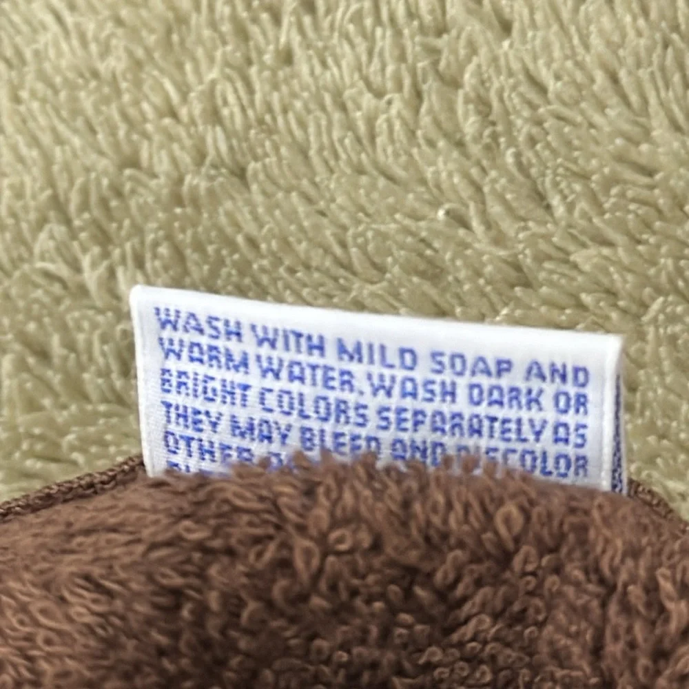 80’s new brown bath towel and washcloth shells Bathworks